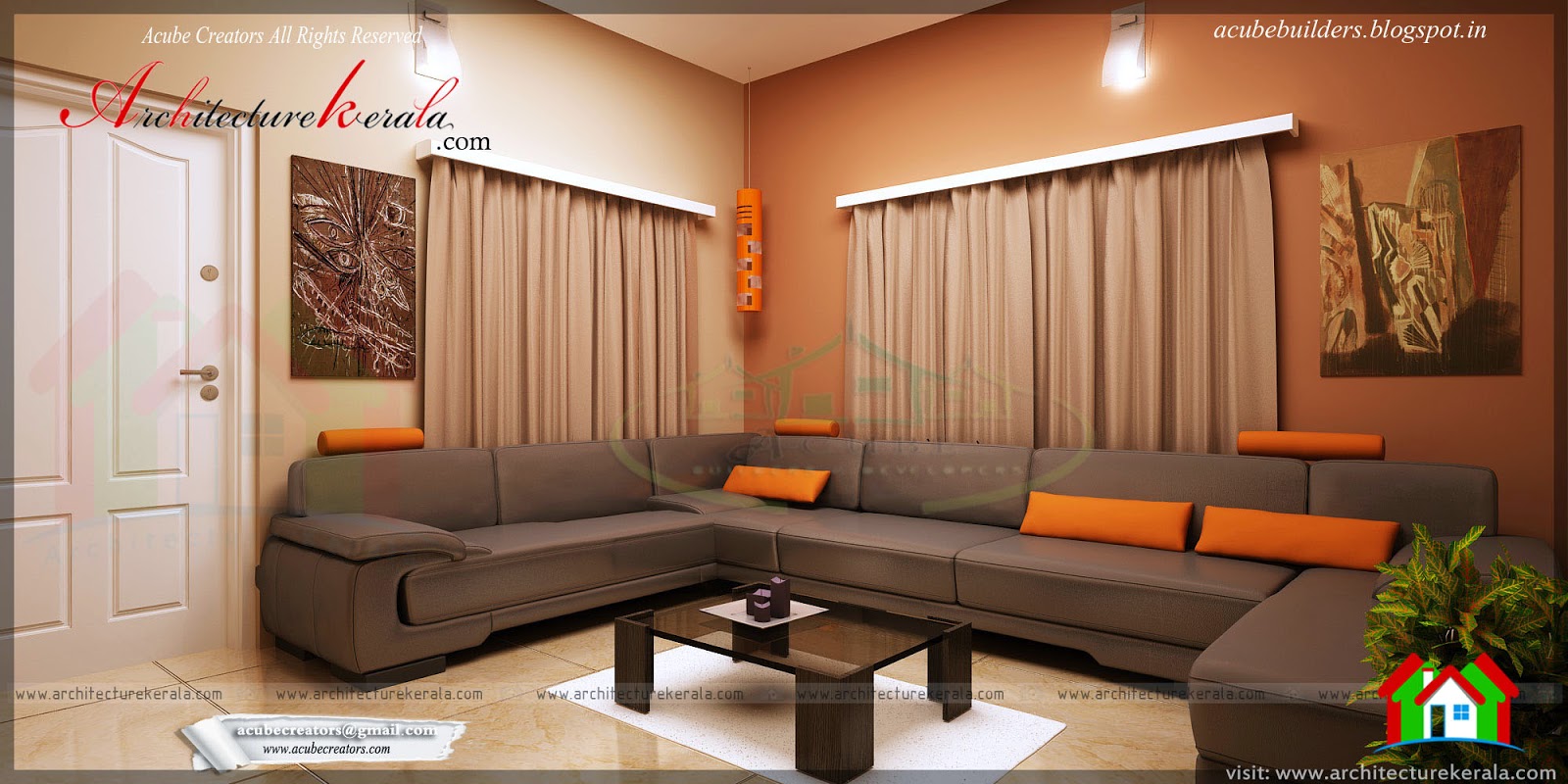 DRAWING ROOM INTERIOR DESIGN - ARCHITECTURE KERALA