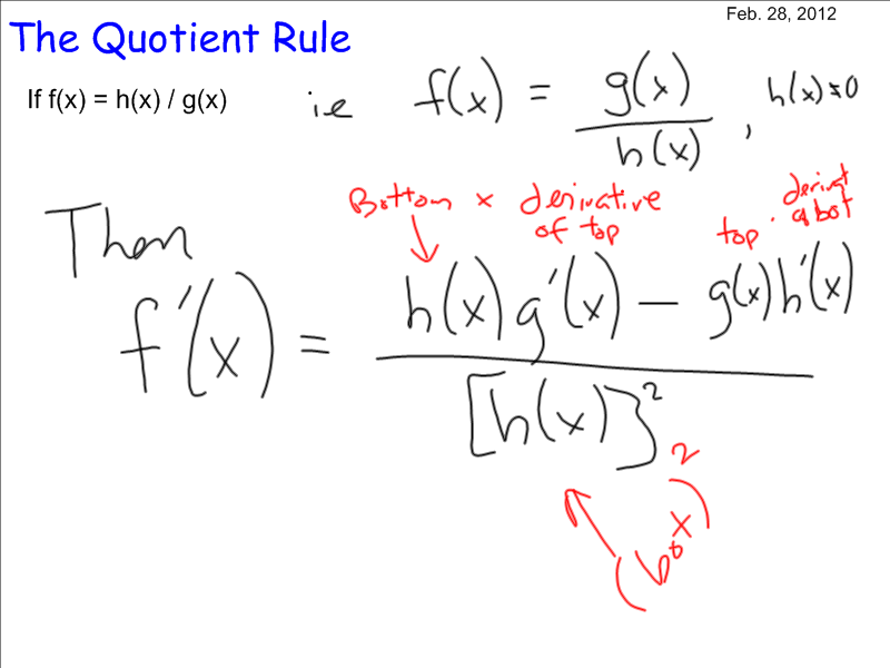 4U Calculus & Vectors Quotient Rule