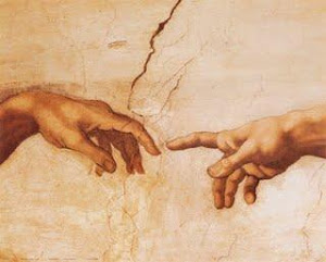 MICHELANGELO Buonarroti Simoni - "Creation of Adam" (Sistine Chapel's ceiling detail)