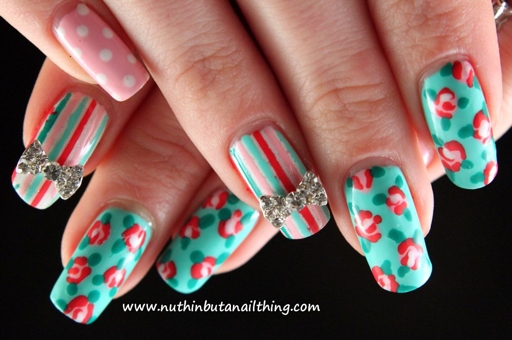 nuthin' but a nail thing — Vintage style nail art
