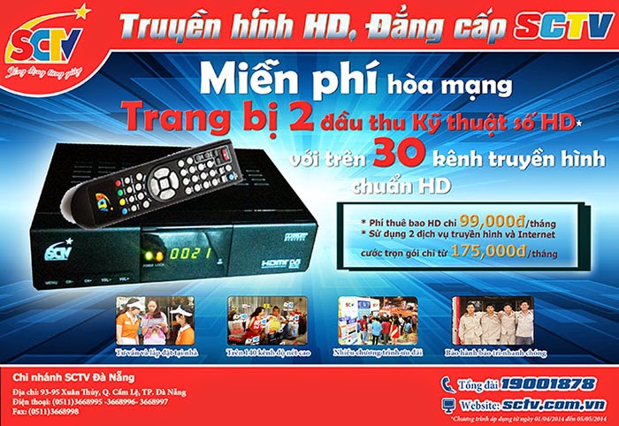 Chương trình ưu đãi hấp dẫn của SCTV tại Hà Nội và Đà Nẵng