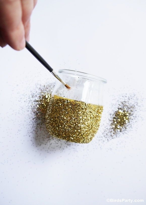 DIY Pink Candles and Glitter Candle Holders Party Ideas Party