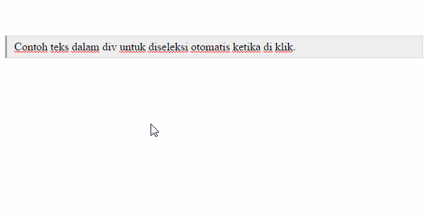 Div Select All Text OnClick With Tooltip Div Select All Text