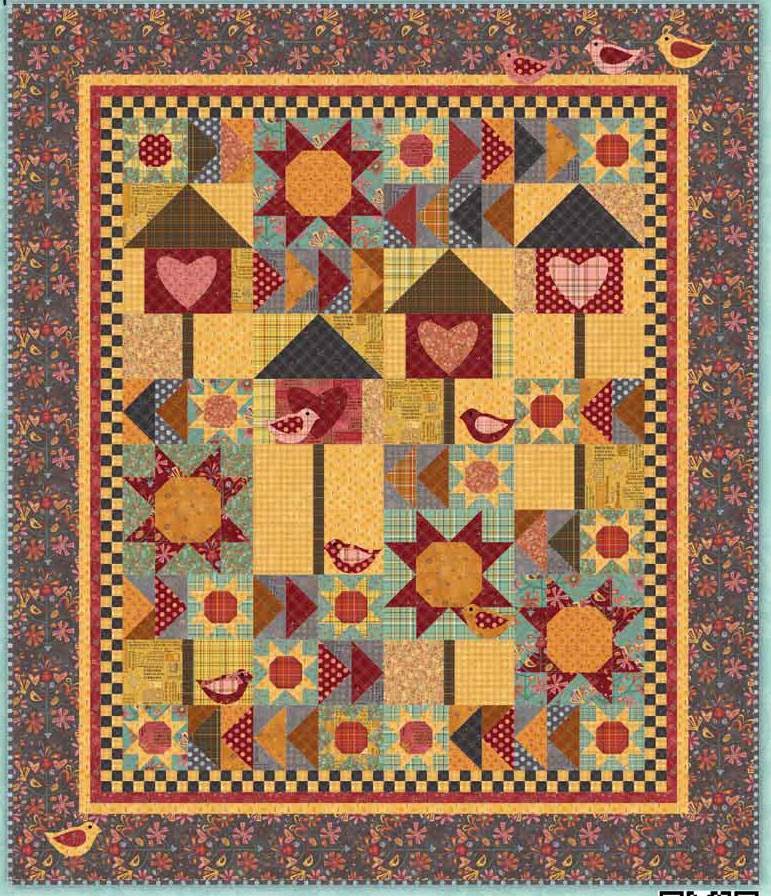 Quilt Inspiration Free pattern day ! Bird Houses