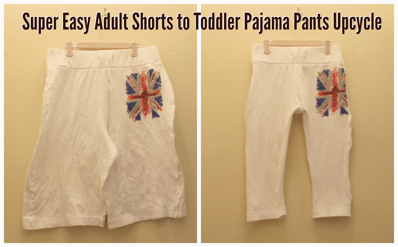 Super Easy Adult Shorts to Toddler Pajama Pants Upcycle First Time