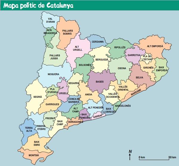 INFORMACION A.P.A. GEOGRAFIA mapes de les comarques de Catalunya