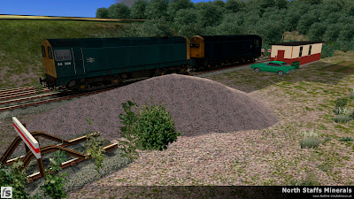 Fastline Simulation - North Staffs Minerals: A pair of Class 20s wait in the head shunt at Hem Heath Colliery while the crew have their PNB in North Staffs Minerals a route for RailWorks Train Simulator 2012.