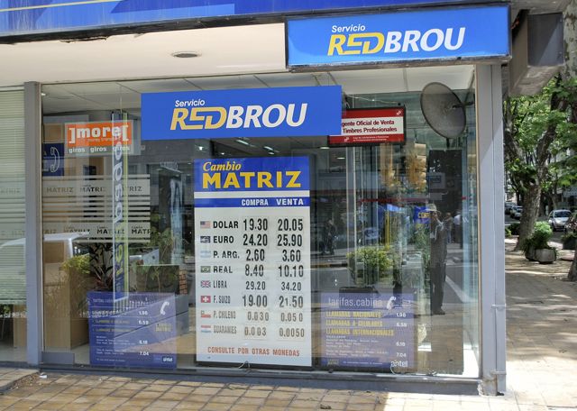A RED BROU currency changing shop.