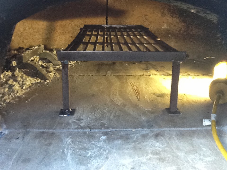 Flour, water, yeast, and steel er cast iron grate holder for pizza oven