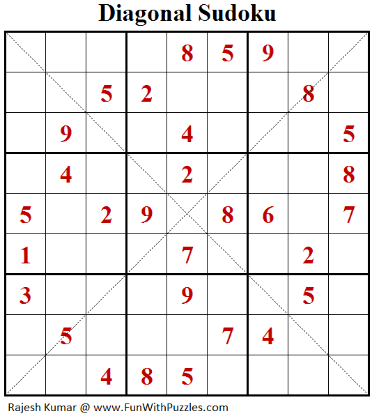 Diagonal Sudoku (Fun With Sudoku 115)Fun With Puzzles