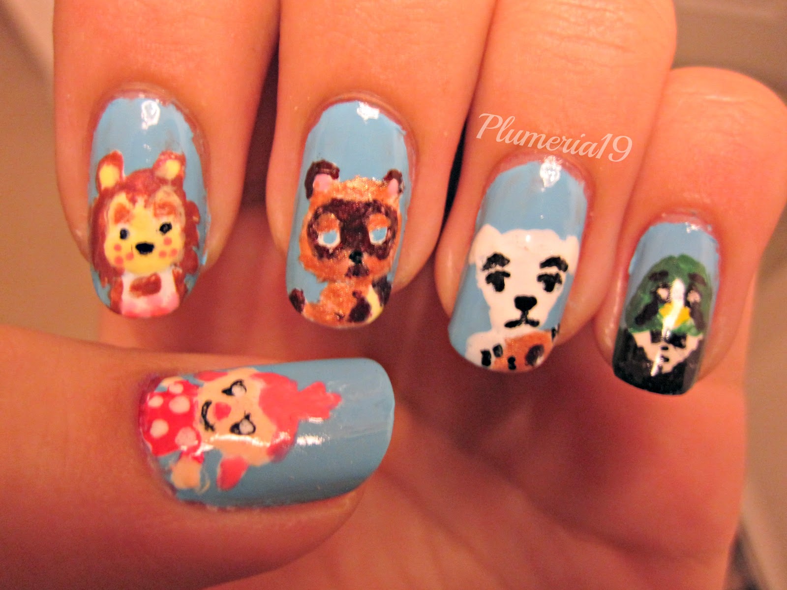 PlumeriaPainted Geek Nail Challenge Animal Crossing