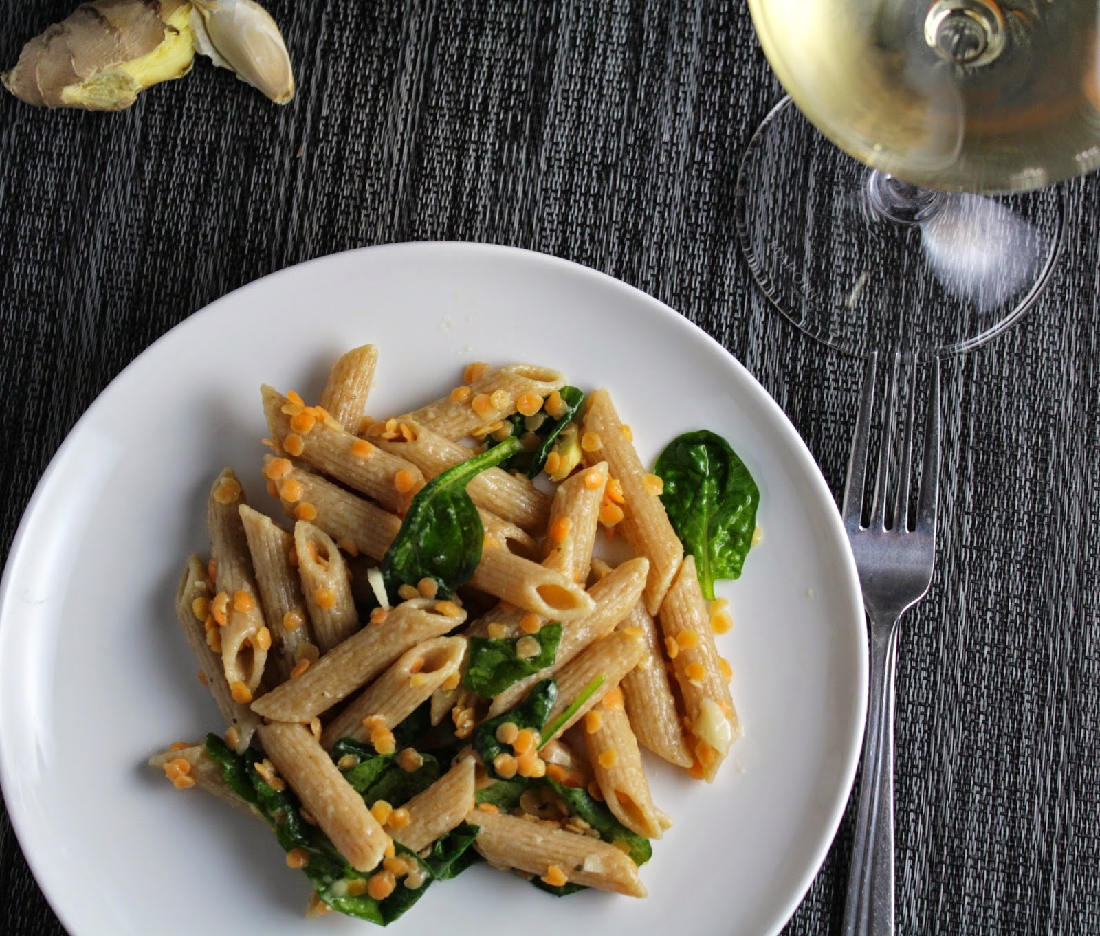 Penne with Red Lentils and Ginger. Cooking Chat recipe.