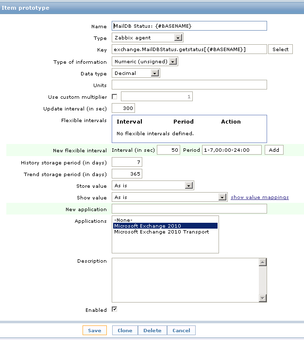 Zabbix Template Microsoft Exchange 2010