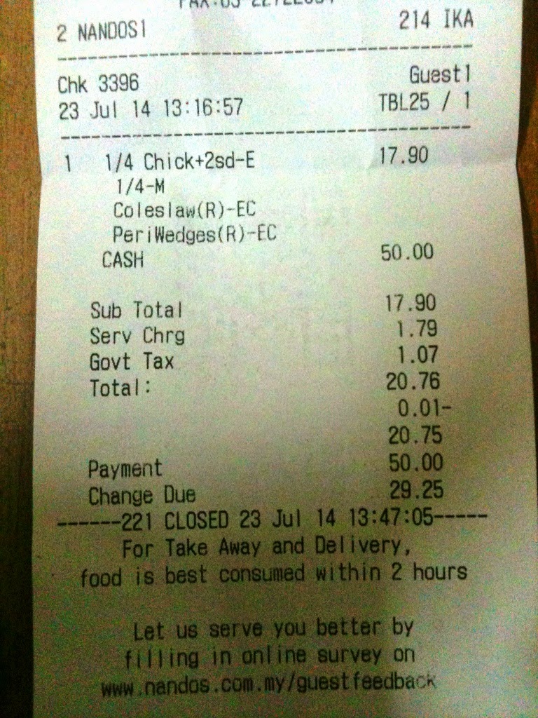 ! A Growing Teenager Diary Malaysia ! Nando's Peri Peri Chicken Marinade Nu Sentral Shopping