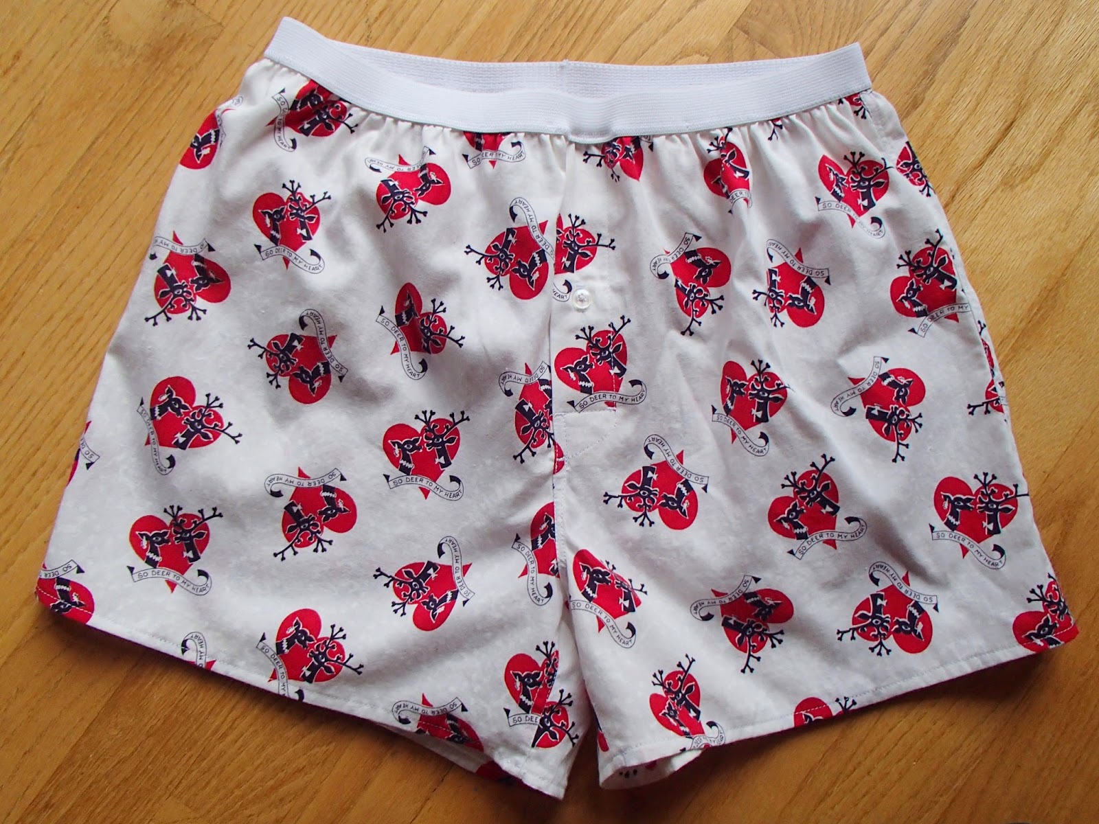 Made By Lesley: Valentine's Day Boxers