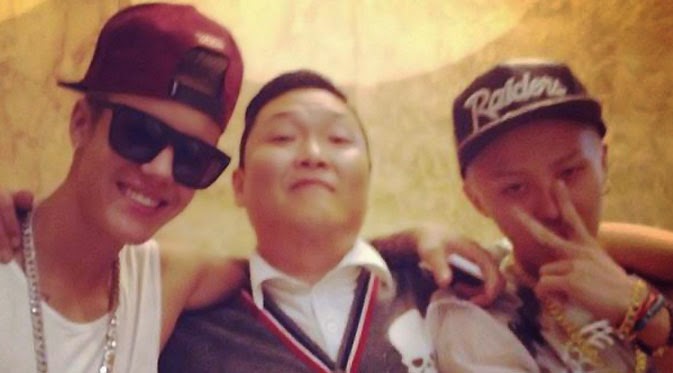 PSY dan G-Dragon Dikunjungi Oleh Justin Bieber