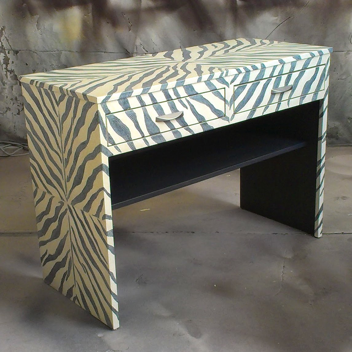 Sydney Barton Painted Furniture Zebra Pattern Console