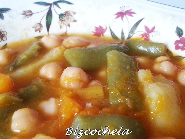 Garbanzos Con Judías Verdes Y Calabaza Express