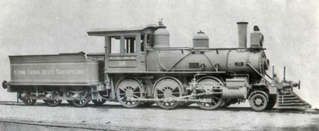 1883-1888:  Locomotora Nº 18 del FFCC OESTE SANTAFESINO.