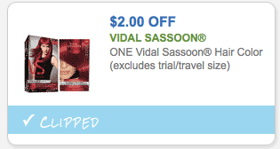 Rare Coupon: Save $2 on Vidal Sassoon Hair Color