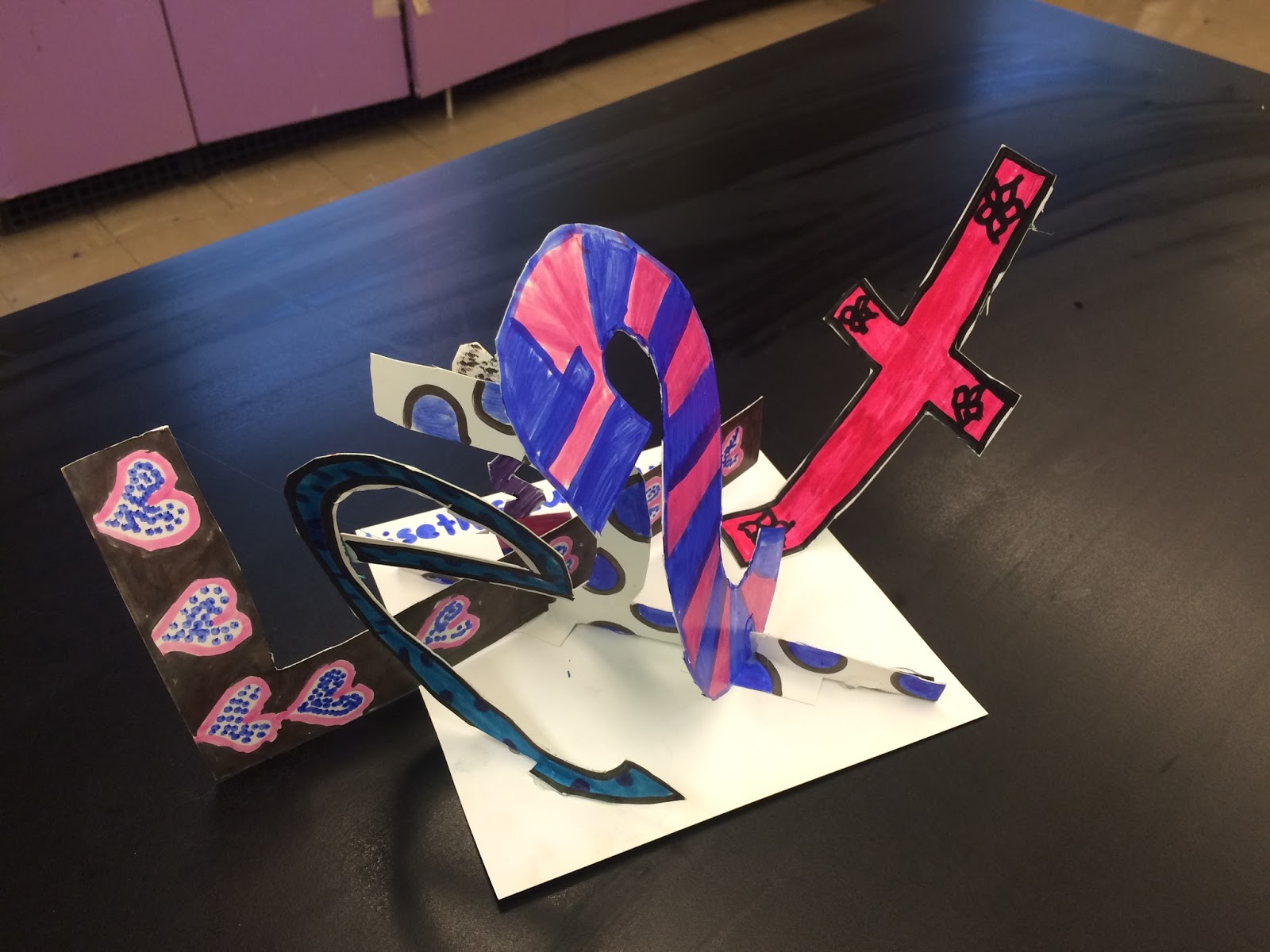 The Art Studio at Cooper Dual Language Academy Name Sculptures