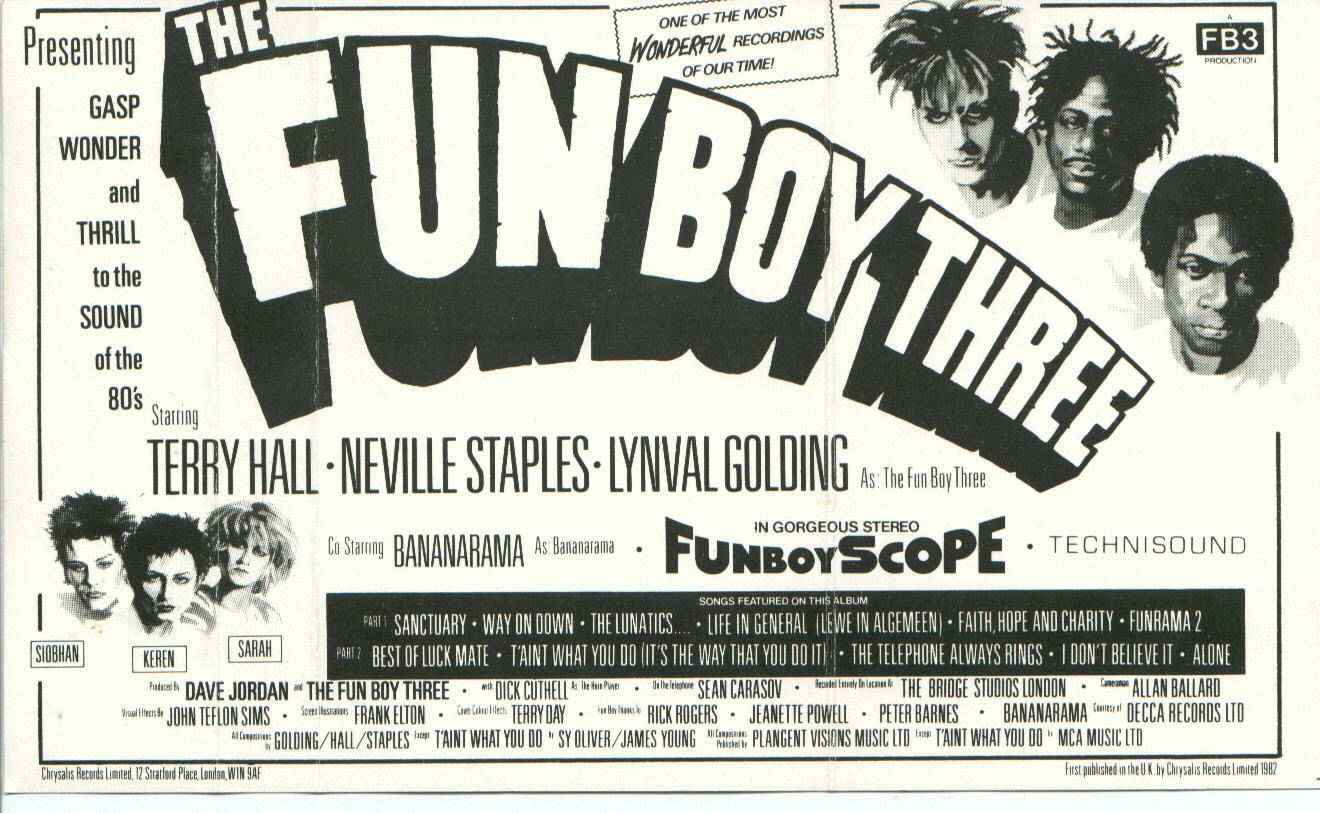 Cosmic American Blog The Fun Boy Three Find A Head That Can Talk