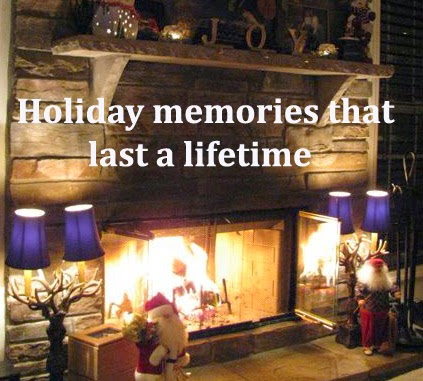 A blazing holiday fire