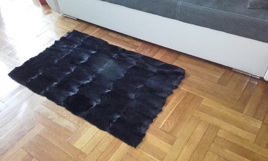 Muskrat belly fur rug / Bisamwamm Teppich