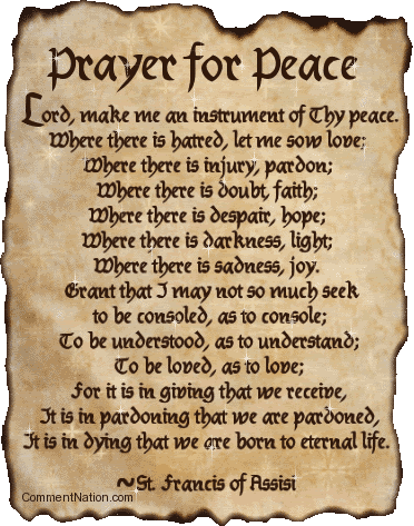 Prayer for Peace by St. Francis