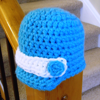 crocheted baby newsboy hat