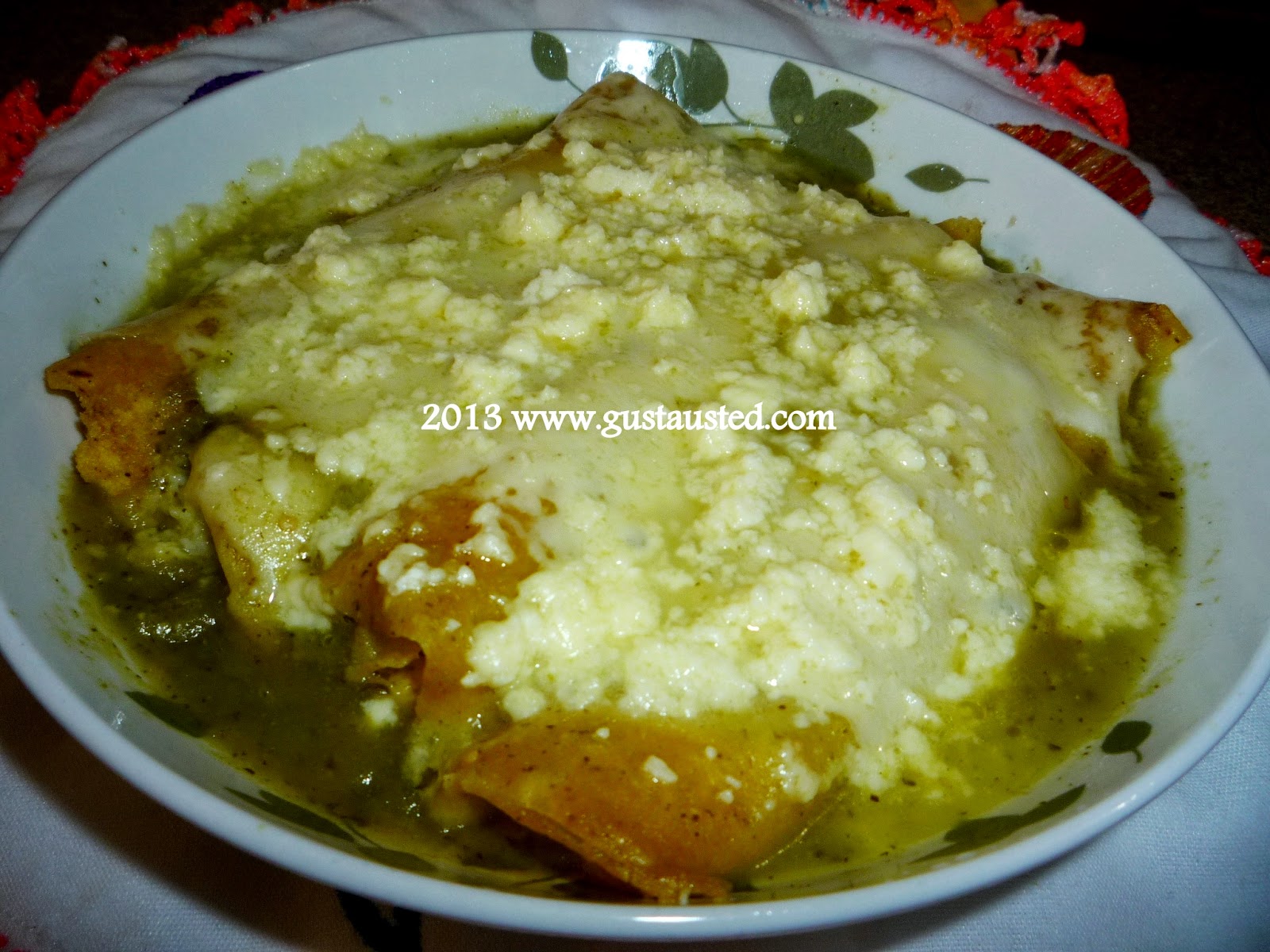 ¿Gusta Usted? ENCHILADAS VERDES ("SUIZAS") RECETA