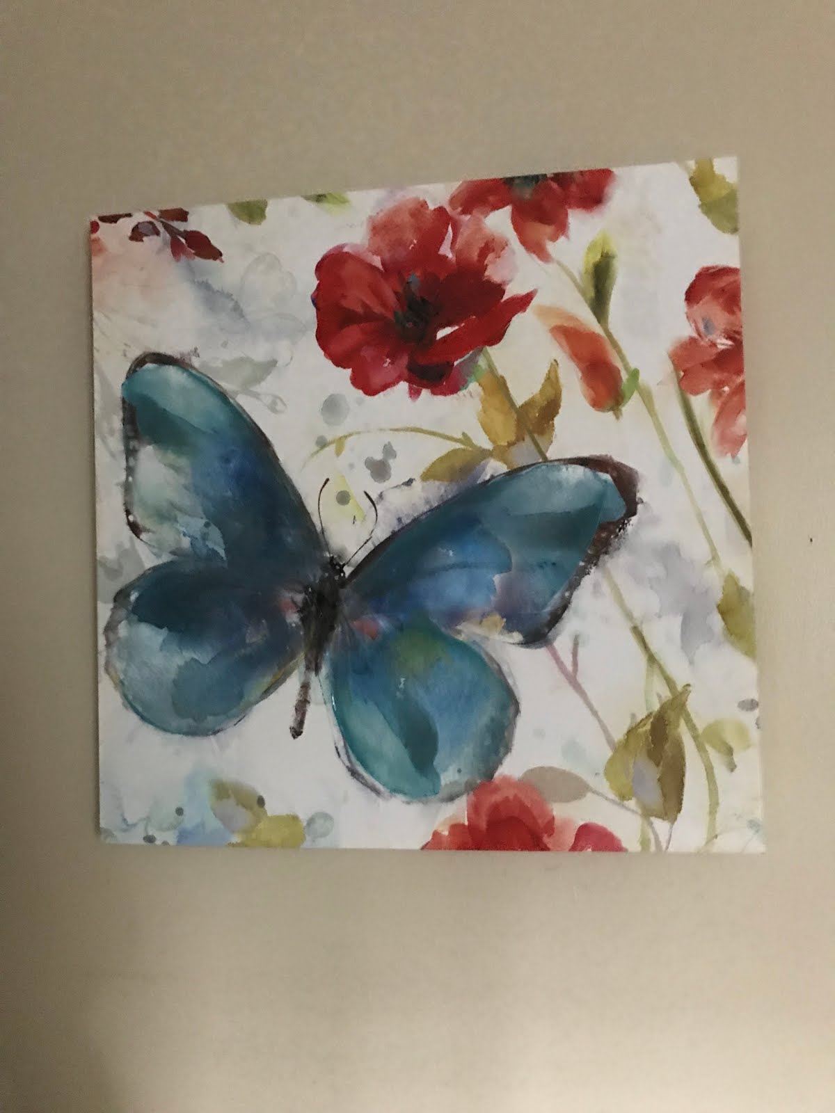 BUTTERFLY ON CANVAS 18x18