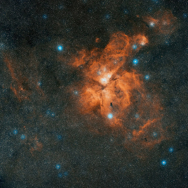 Beautiful Digitized Sky Survey 2 image of the Eta Carinae Nebula
