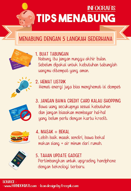 Infografis Tips Menabung Hanya Dengan  5 Langkah Sederhana