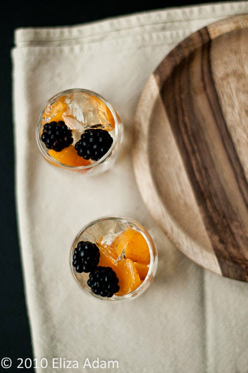 Notes from My Food Diary Wine Gelée with Fresh Peaches and Blackberries