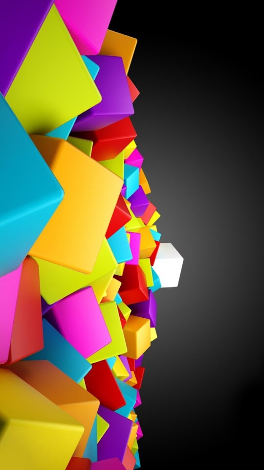   3D Colorful Boxes   Galaxy Note HD Wallpaper