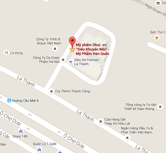 Bản đồ chỉ đường đến công ty mỹ phẩm Ohui myphamohui.vn