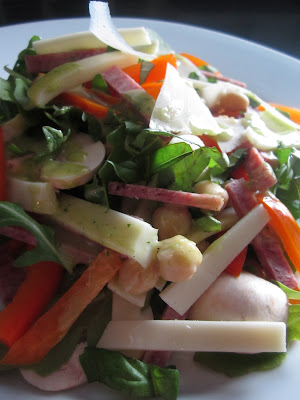 Chopped salad with green vinaigrette