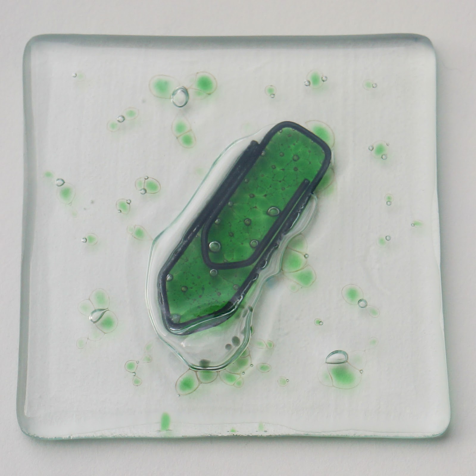 buttons and paint... and our Fused Float Glass Course