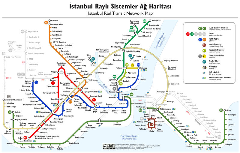 mapa istanbula Jeftino u Istanbul: Javni prevoz u Istanbulu (Ažurirano) mapa istanbula