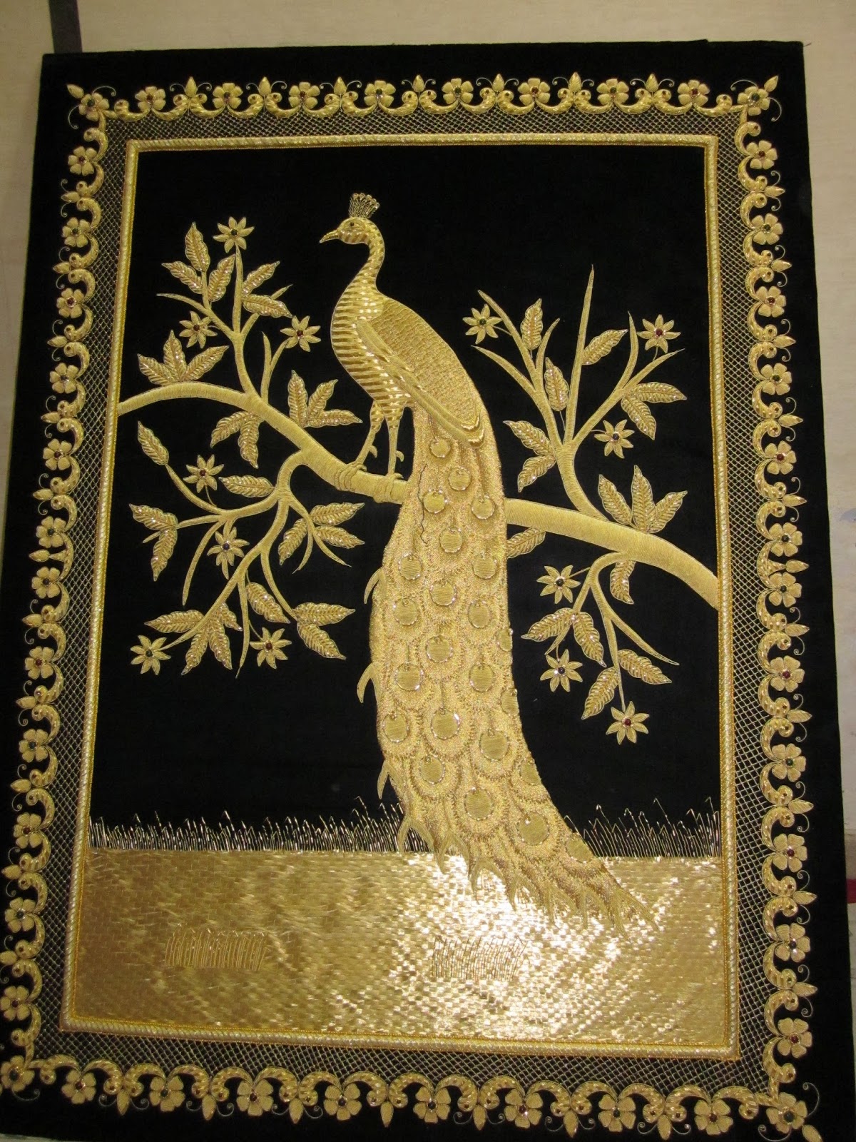 Embroidery Zari Art And Jewels Carpets for Wall Hanging Zari Art The