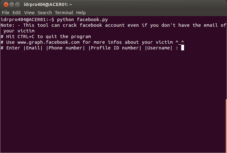 cara hack facebook menggunakan ubuntu
