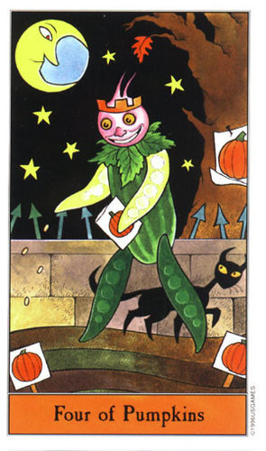Tarot Halloween: Cuatro de Calabazas