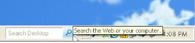 Deskbar Search Box Besides Taskbar Notification Area