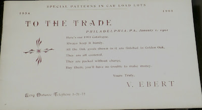 The John A. Ebert Furniture Factory 1854-1959: V. Ebert Catalogue, 1901