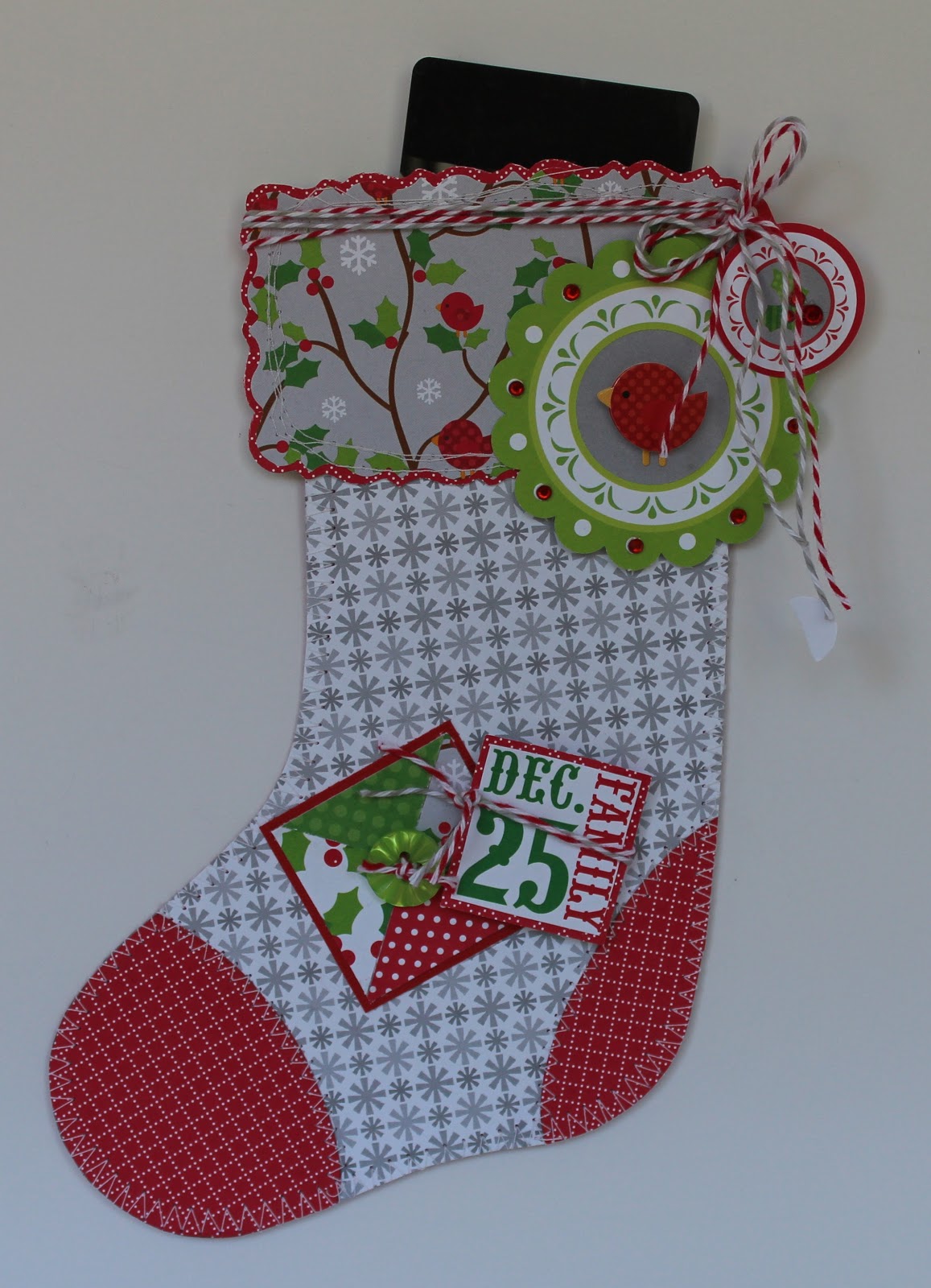 Pam Bray Designs A Girl with Flair Christmas Stocking Gift Card