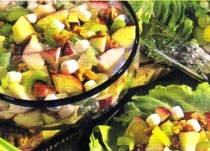 Plicture of Waldorf Salad on a clear bowl