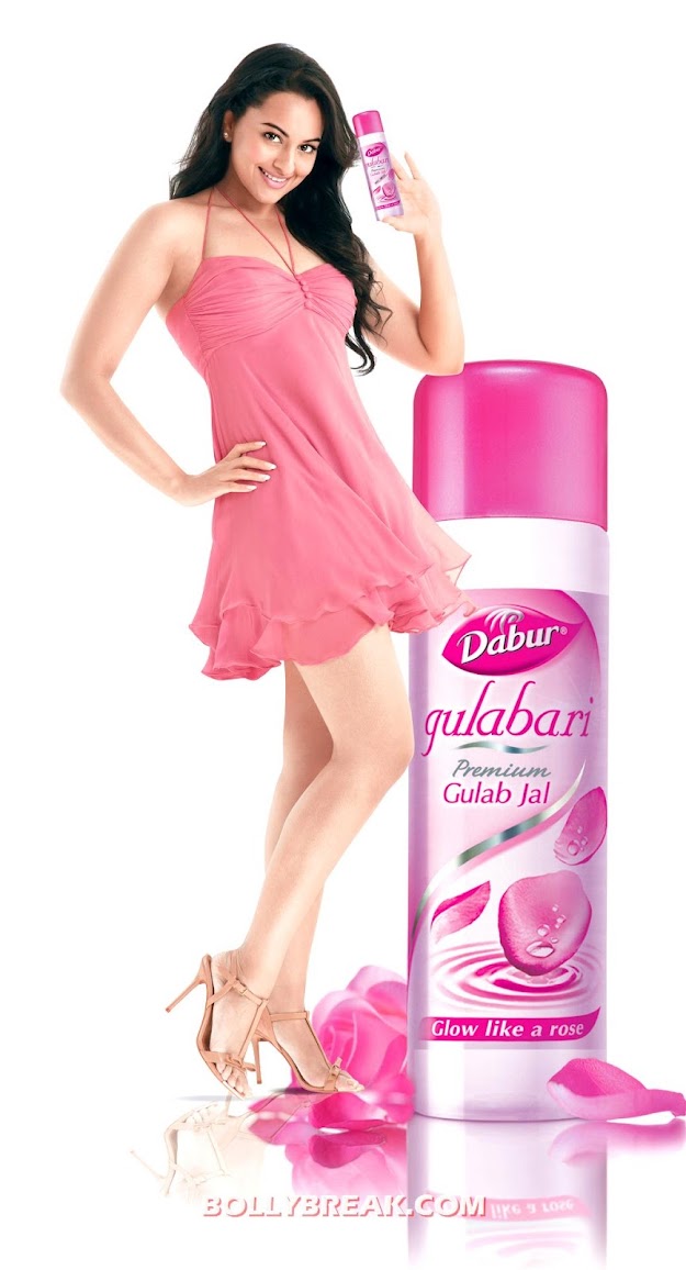 Sonakshi Sinha Dabur Gulabari Gulab Jal Ad Wallpaper Sonakshi Sinha Dabur Gulabari Gulab Jal Ad Wallpaper - Sonakshi Sinha in Pink Dress - Hot HD Dabur Ad