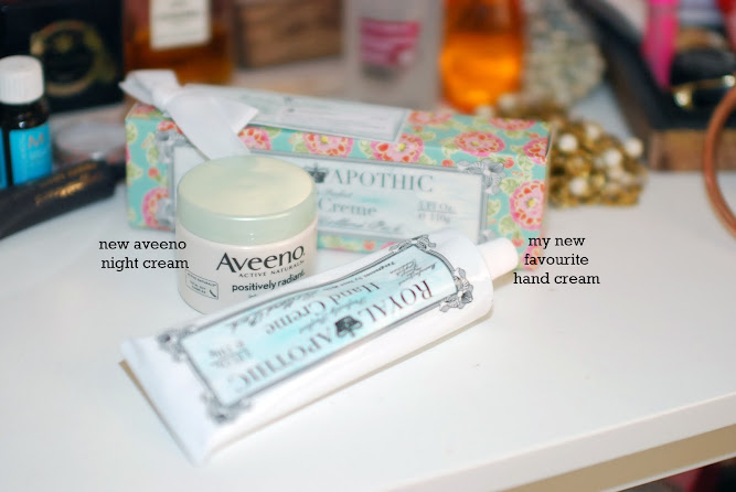 Aveeno Night Cream and Royal Apothic Hand Cream