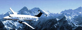 Mountain flight in Nepal Himalaya 